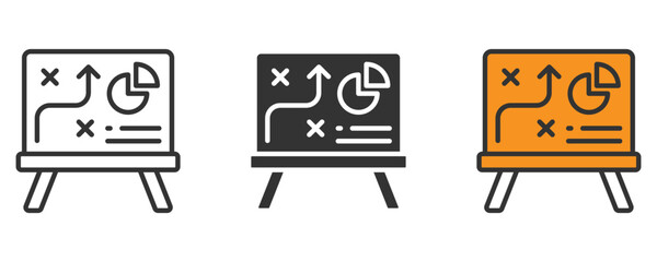 Dynamic business strategies on display boards for corporate growth and project planning, perfect for presentations and innovative ideas