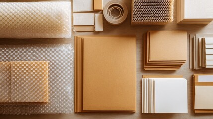 Packaging materials arrangement for shipping and e-commerce