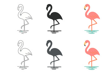 Obraz premium Elegance of Flamingo Leg. Flamingo Lake Leg, minimalist nature-inspired figure capturing elegance and mirrored water calm, first