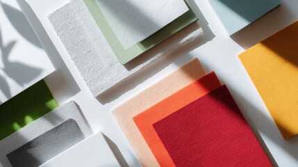 Colorful fabric swatches in sunlight for creative design inspiration