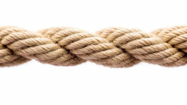 Video A close-up shot of a rope on a white background, suitable for use in s or designs where texture and detail are important