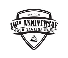 Obraz premium 10th Anniversary Decade Logo – Editable Vector Logo Template