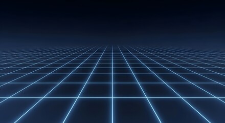 Vibrant Neon Grid An expansive perspective of interconnectedness in the digital realm