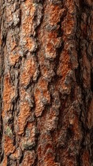 Obraz premium Close Up Macro View Of Tree Bark Texture In Warm Autumn Colors Detailed Natural Pattern