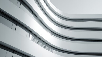 Modern wavy glass facade of contemporary building. AI generative