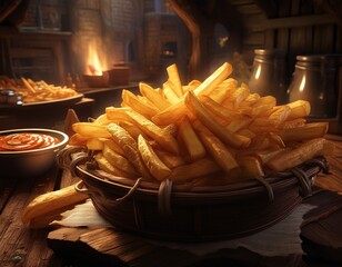 rustic tangy french fries with a village twist