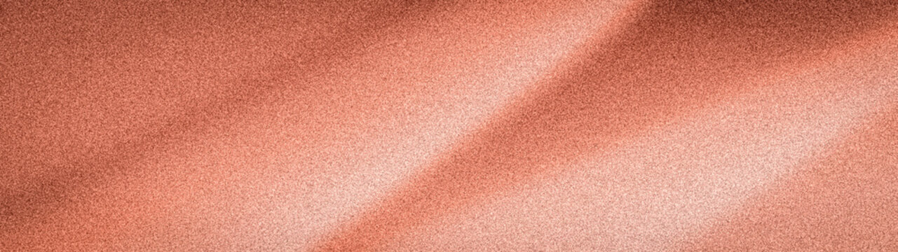 Lustrous abstract gradient background with grainy texture. Features warm terracotta, rust, and copper tones with a dramatic light effect