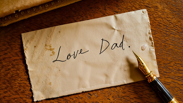 A handwritten note on a piece of paper with a pen resting on it