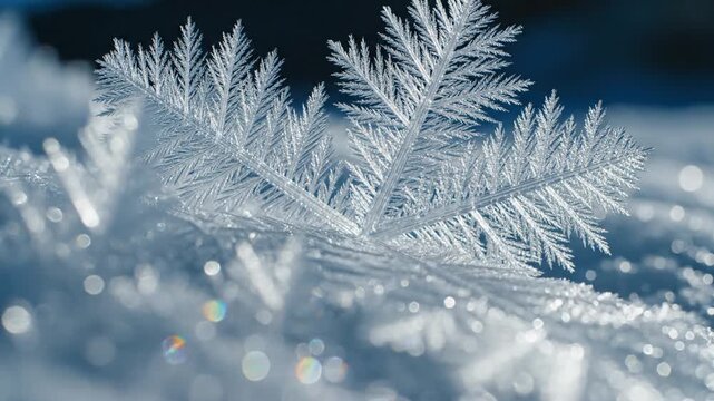 Delicate Ice Crystals - A Winters Frozen Artistry.