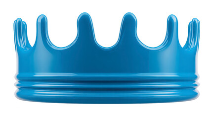 Blue crown glossy finish smooth surface elegant design royal symbol luxury isolated on white decorative shiny modern fantasy style evokes power and prestige