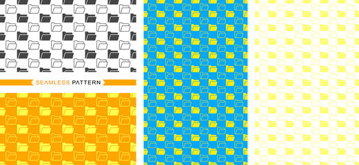 Seamless folder patterns, seamless backgrounds, folder symbol illustrations and easily changeable colors.