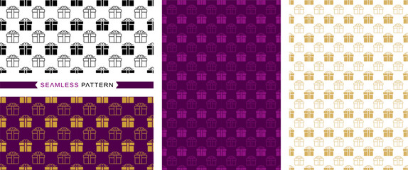 Gift box symbol Seamless pattern, gift box icon seamless background, colors easily changed and vector illustration.