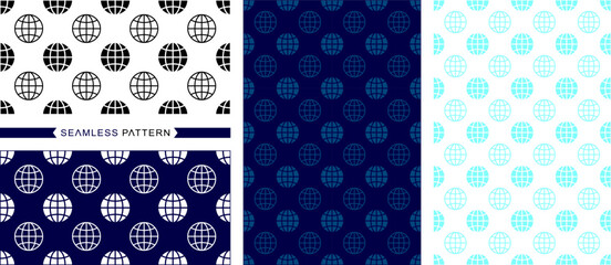 Global symbol Seamless pattern, world icon seamless background, colors easily changed and vector illustration.
