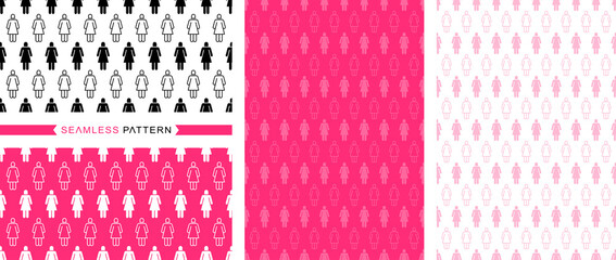 Female pattern, seamless pattern, seamless background, woman symbol illustation.