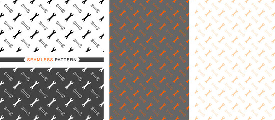 Wrench pattern, seamless pattern, seamless background, and wrench illustration..