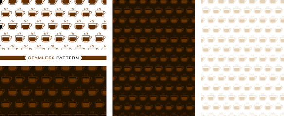 Coffee pattern, seamless pattern, seamless background, colors easily changed, vector and illustration.