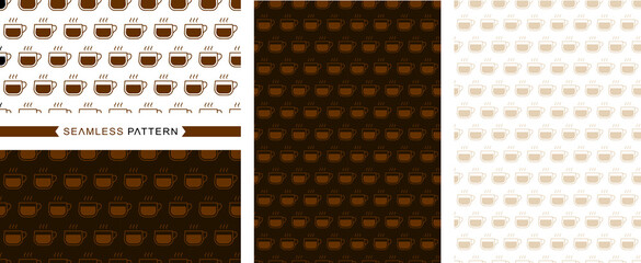 Coffee pattern, Seamless pattern, seamless background, and coffee illustration.