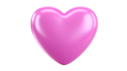 Obraz premium Pink heart shape glossy surface isolated on transparent background symbolizing love affection romance and happiness perfect for Valentine Day or romantic design projects
