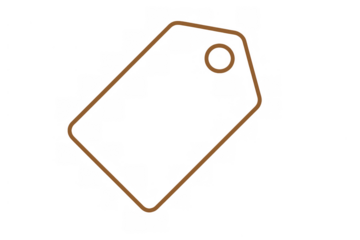 Price tag outline icon representing shopping, sale, discount, and commerce on a transparent background