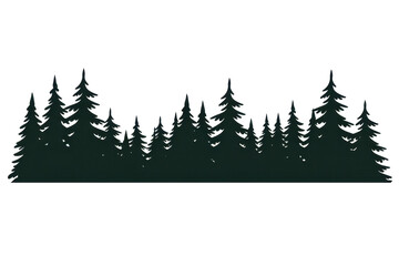 Obraz premium Forest silhouette evergreen trees landscape 