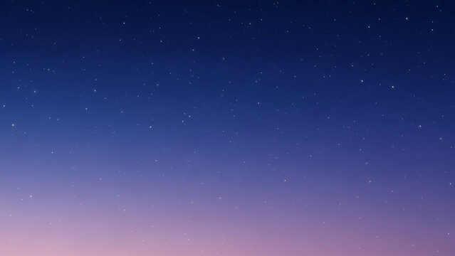 A gradient background transitioning from deep night blue to soft twilight purple, with tiny, subtle white stars