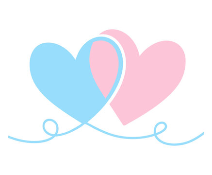 Dwa serca walentynkowe dekoracja