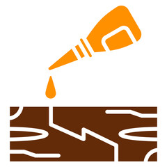 Epoxy Glue Dual Tone Color Icon, Mini Illustration Relate To Carpentry, Wood Industry. Use For Modern Concept, Ui, Ux Web And App Development.