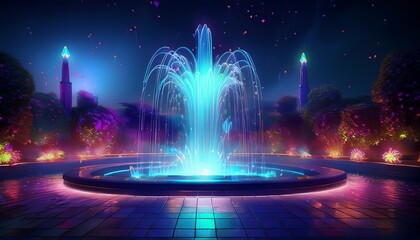 fountain in the night