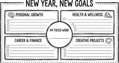 New Year Goal Tracker Template for Personal Planning