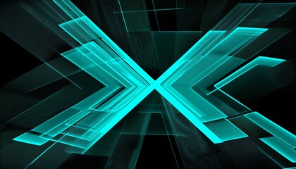 abstract cyan rectangles on black background