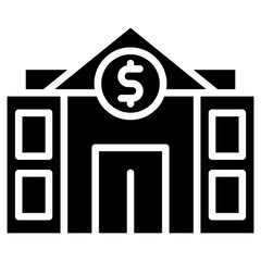 Bank Building glyph icon