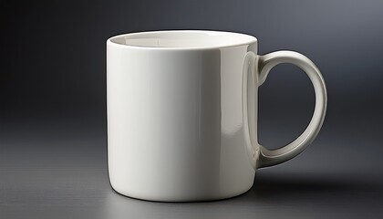 Fototapeta premium a high resolution realistic studio photo of a plain white ceramic mug with a glossy finish