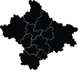 Obraz premium Detailed vector map of Henan Province China simple black silhouette for infographic and design element isolated on white background