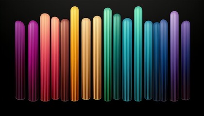 gradient color bars on black background
