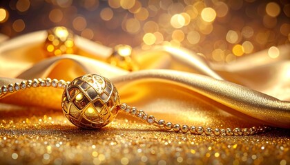 Obraz premium gold jewelry on a black background