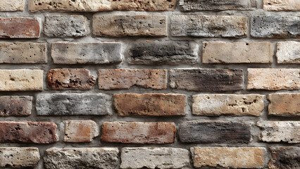 Obraz premium A faded brick arrangement with gentle desaturated tones forming subtle repeating wall pattern