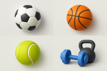 Obraz premium Sports and fitness equipment for active lifestyle