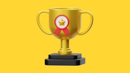Trophy 3D Rendering — Achievement, Award, and Success Background - 1