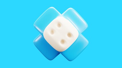 Wound Plaster 3D Rendering — Medical Bandage and First Aid Background - 1