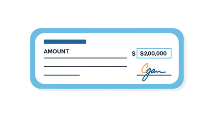 Fototapeta premium Cartoon check for two million