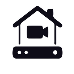 Security Camera Icon black and white vector design 