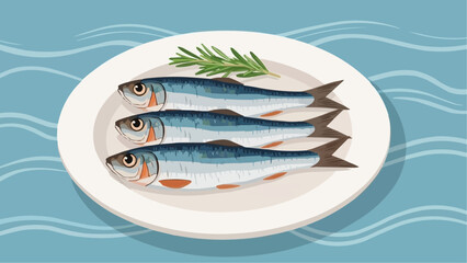 Summer in Amalfi or Sicily Italy. Vector illustration of postage stamps with image of sun, lemons, sardines, fish and breakfast in cafe for poster, placard print. Mediterranean vacation element. stock