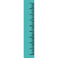 A Teal Colored Straight Ruler With Black Measurement Markings Against A Solid Black Background Isolated Studio Shot With No Defects Present