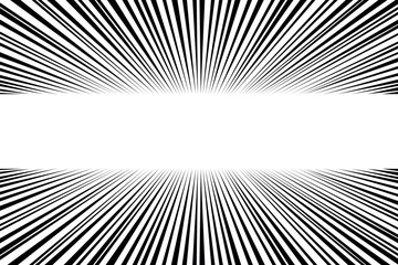 Naklejka premium 1-23.Cartoon Speed. Radial beam stock background illustration of black line with top-down symmetry on white background.