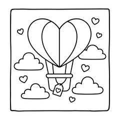 Bold and Easy Valentine's Day Coloring Page for Kids and Adults, Cozy Love Coloring Page, Cute and Cozy, Bold and Easy, Fun Romantic, Hygge-Inspired Designs, Valentine's Day, Self-love, Victor art.