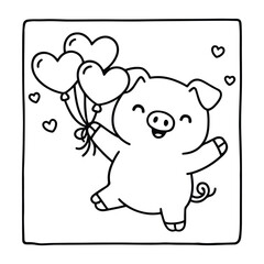 Bold and Easy Valentine's Day Coloring Page for Kids and Adults, Cozy Love Coloring Page, Cute and Cozy, Bold and Easy, Fun Romantic, Hygge-Inspired Designs, Valentine's Day, Self-love, Victor art.