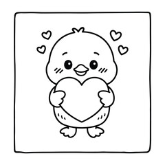 Bold and Easy Valentine's Day Coloring Page for Kids and Adults, Cozy Love Coloring Page, Cute and Cozy, Bold and Easy, Fun Romantic, Hygge-Inspired Designs, Valentine's Day, Self-love, Victor art.