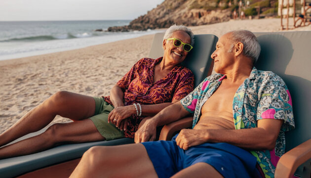 old friends on the beach - Powered by Adobe