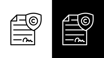 Copyright Document With Icon Set Design