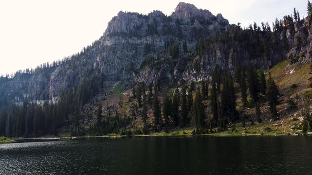 4k Aerial Summer views of White Pine Lake Cache National Forest Logan Utah 